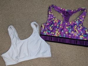 Youth girls bra bundle - 2 bras - size 30 - Justice - sports bra - training bra